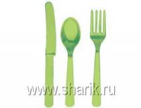 Столовые приборы Веселая Затея пласт светло-зеленые 24 шт