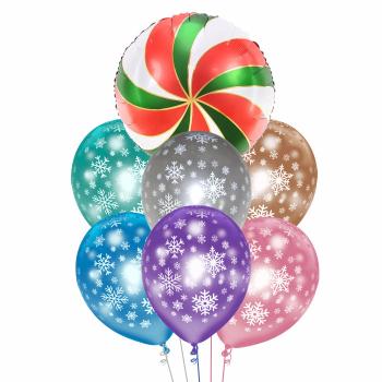 Букет Леденец новогодний Снежинки хром 7 шт Букет Леденец новогодний Снежинки хром 7 шт