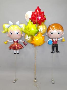 Сет из воздушных шаров 1 Сентября! белый золото! 11 шт