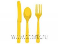 Столовые приборы Веселая Затея пласт желтые 24 шт