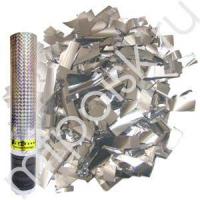 Хлопушка ПБ в пластиковой тубе 30 см Серебряное конфетти