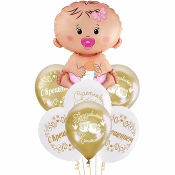 Букет Поздравляем с крещением! Девочка 7 шт