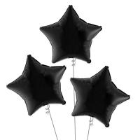 Букет Шары фольга Звезды черные 46 см