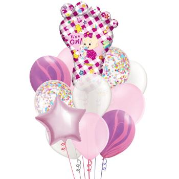 Букет Рождение малышки! Стопа девочки 12  шт