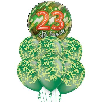 Букет 23 Февраля! Камуфляж звезды золотые 7 шт