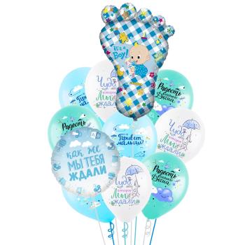 Букет Привет малыш! Стопа мальчика 11 шт Букет Привет малыш! Стопа мальчика 11 шт