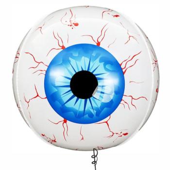 Шар фигура надутая гелием Сфера 3Д Глаз Монстра синий 1 шт
