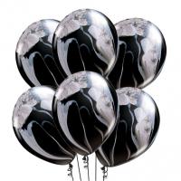 Букет Шары Агат черно-белые 35 см