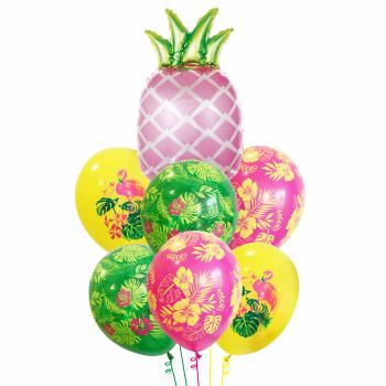 Букет Гавайская вечеринка Ананас розовый 7 шт