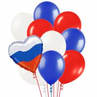 Букет Сердце триколор России №1 10 шт