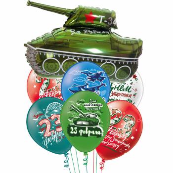 Букет 23 Февраля! За Родину Танк 7 шт