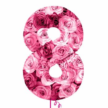 Фигура Цифра 8 Марта! Симфония роз 86 см с гелием 1 шт