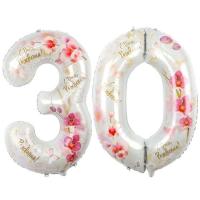 Шары Цифры 30 Орхидеи 100 см с гелием 1 шт