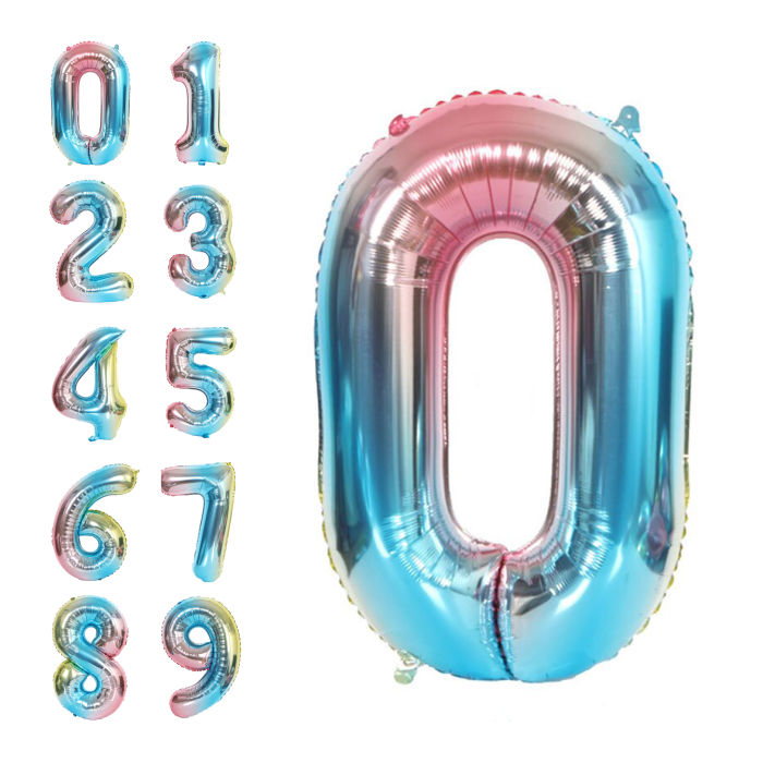 Шар Цифра Радужная с гелием 1 шт