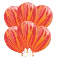 Букет Шары Агат красно-оранжевые 35 см