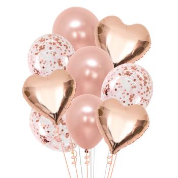 Букет Ассорти из шаров розовое золото 9  шт