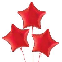Букет Шары фольга Звезды красные 46 см