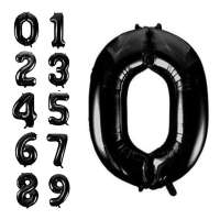 Шар Цифра Черная с гелием 1 шт