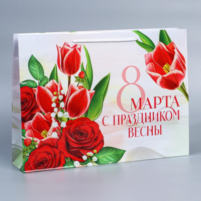 Пакет ламинат Праздник весны 28*38*9 см 1 шт