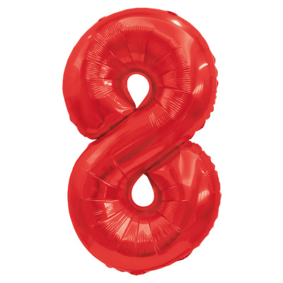 Шар Цифра 8 красный 81 см