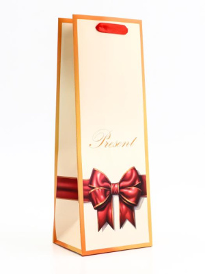 Пакет ламинат под бутылку Бант 13*36*10 см 1 шт Пакет ламинат под бутылку Бант 13*36*10 см 1 шт