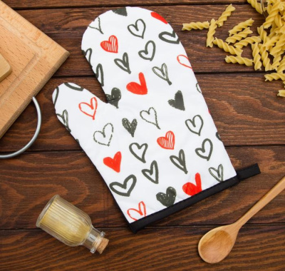 Варежка-прихватка Сердечки 1 шт