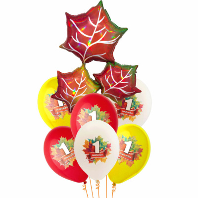 Букет 1 Сентября! Листья кленовые переливы 7 шт