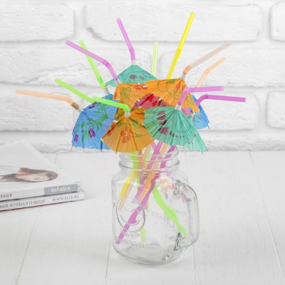 Трубочки для коктейля Зонтик 12 шт Трубочки для коктейля Зонтик 12 шт
