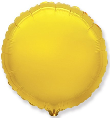 Шар фольга без рисунка Круг 9" золото (FM)