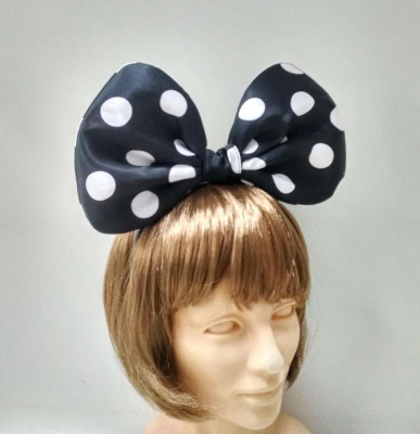 К Ободок Бант горох черный 1 шт