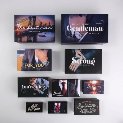 Коробка прямоуг Man №10 32,5*20*12,5 см рис микс 1 шт