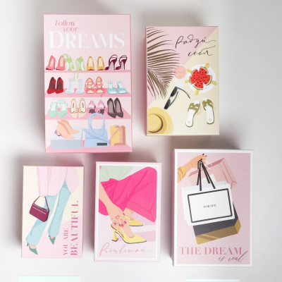 Коробка прямоуг Леди №3 26*17*10 см рис микс 1 шт