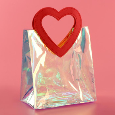 Пакет пвх Красная ручка 20*18*10 см 1 шт