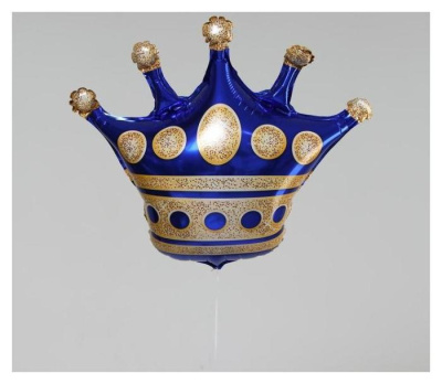 К Шар фольга Фигура Корона синяя К Шар фольга Фигура Корона синяя