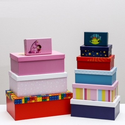 Коробка прямоуг Детство №8 26*17*10 см рис микс 1 шт