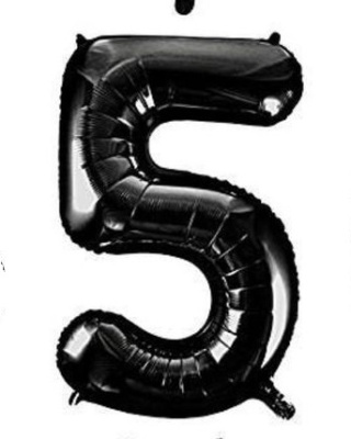 Шар Цифра 5 черная 102 см