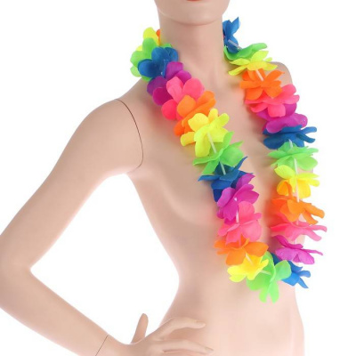 Гавайское ожерелье цветы яркие микс 1 шт Гавайское ожерелье цветы яркие микс 1 шт