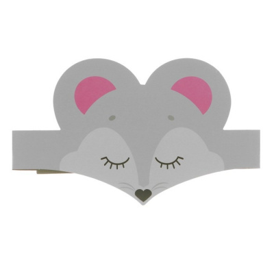 Маска - ободок картон Мышка серая 1 шт
