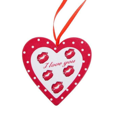 Подвеска декор Сердце I love you 8*6.5 см 1 шт