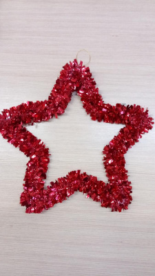 К Звезда мишура красная 32*32 см 1 шт К Звезда мишура красная 32*32 см 1 шт