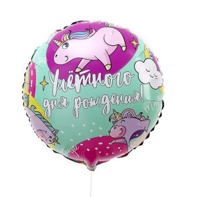 Шар Круг фольга 18"  Улетного дня рождения