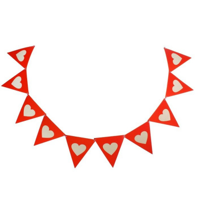 Гирлянда-вымпел Сердце на красном 200 см 1 шт