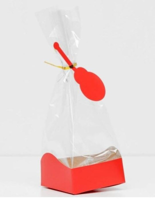 Пакет с жестким дном алый 10*10*32 см 1 шт