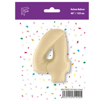 Шар Цифра 4 кремовая 102 см (FM)
