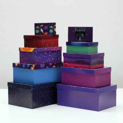 Коробка прямоуг Космос №5 20*12,5*7,5 см рис микс 1 шт