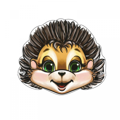 Маска - ободок картон Ёжик на резинке 1 шт Маска - ободок картон Ёжик на резинке 1 шт