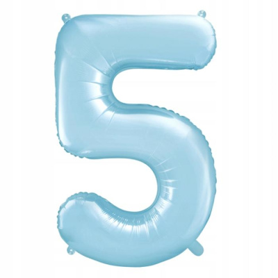 Шар Цифра 5 голубая 102 см