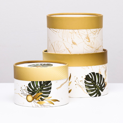 Коробка круг Тропики №2 14*9 см рис микс 1 шт