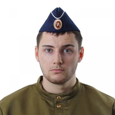 Пилотка синяя с белым кантом 54-57 см 1 шт