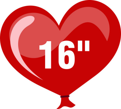 Гелий для наполнения шара 16" Сердце латекс 1 шт